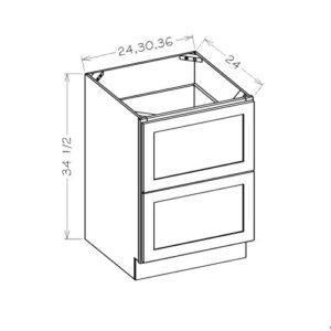 Drawer Base 24"Wx24"Dx34.5"H 2 Drawers
