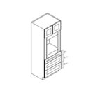 Oven cabinet 33"Wx24"Dx84"H 2 Doors, 3 Drawers